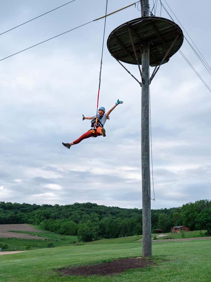 Galena: Zipline Adventure- Long Hollow Canopy Tours - The suspended skybridge adds a different kind of nerve