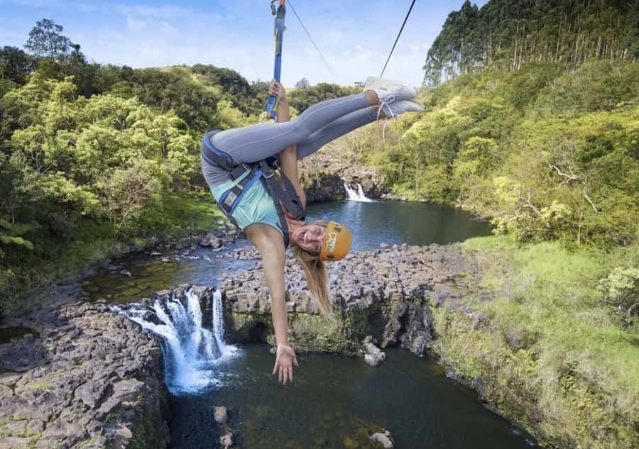 Hakalau: 9-Line Zipline Adventure with Umauma Falls View - Check-in, gear, and the ride to line one
