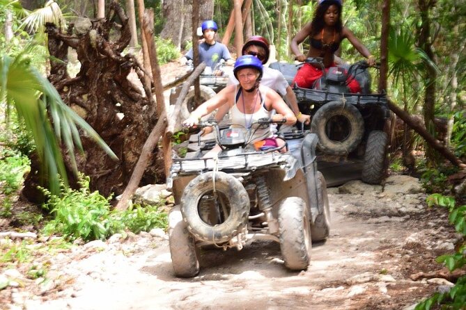 Half Day ATV, Zip-line & Cenote tour! Transportation from Cancun - Cooling off in the cenote