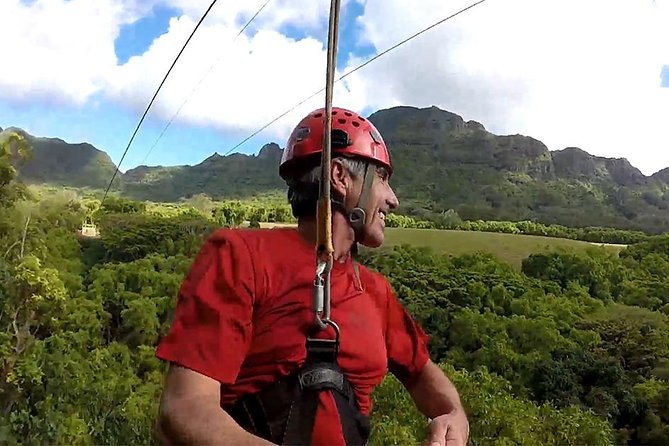 Hawaii Kipu Ranch PowerLine Zipline with Guide - Four lines, with the last one doing the heavy lifting
