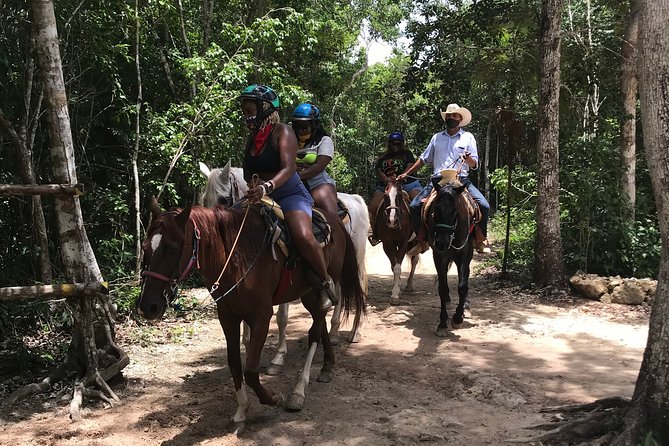 Horseback riding and ATV in the jungle, Ziplines, Cenote & Lunch - ATV trails with mud, climbs, and shared rides