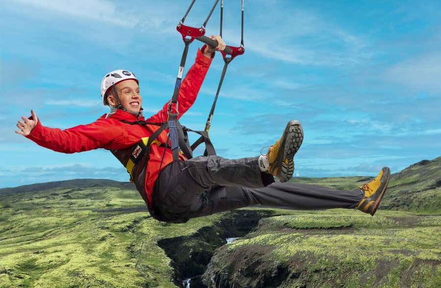 Hveragerdi: Mega Zipline Experience - A fast flight above Iceland’s Black Canyon