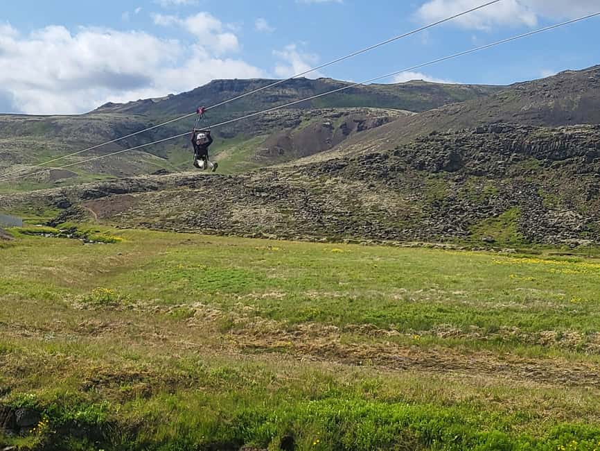 Hveragerdi: Mega Zipline Experience - Getting fitted for a seated flight