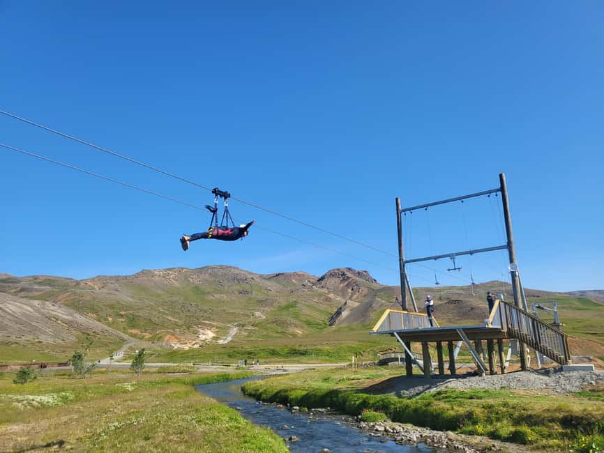 Hveragerdi: Mega Zipline Experience - Five minutes over waterfalls and open views