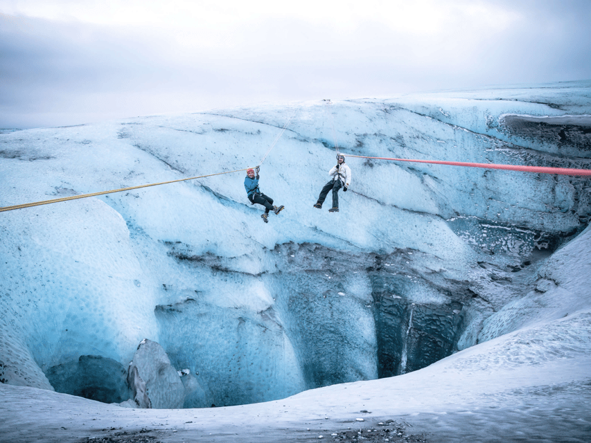 Iceland: Zip Line Tour + Glacier Adventure - Walking up the blue-white ice