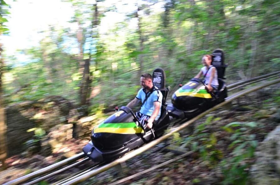 Jamaica Bobsled and Zip Line Adventure Tour - Taking control on the 1,000-meter bobsled run