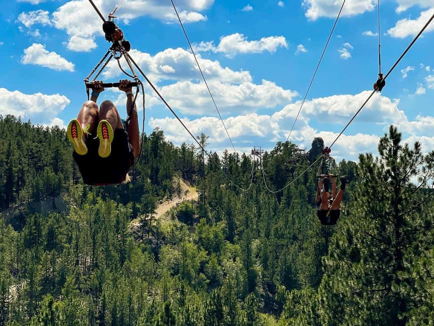 Keystone, SD: Pinnacle Zipline Tour by Mt. Rushmore - Flying toward Mount Rushmore instead of driving past it