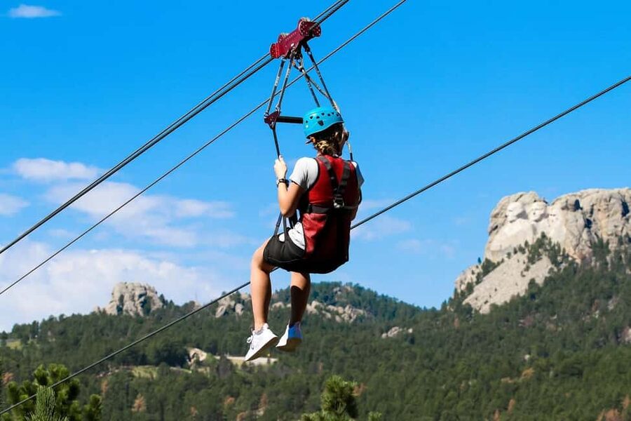 Keystone, SD: Pinnacle Zipline Tour by Mt. Rushmore - The chairlift sets the pace before the thrills begin