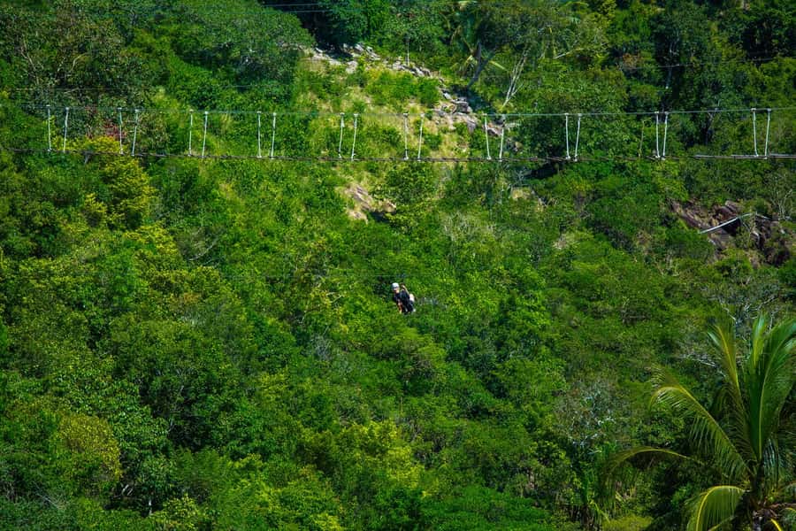 Ko Pha Ngan: Sky-High Zipline & Wang Sai Waterfall Views - Fruit and juice at the Sky Table