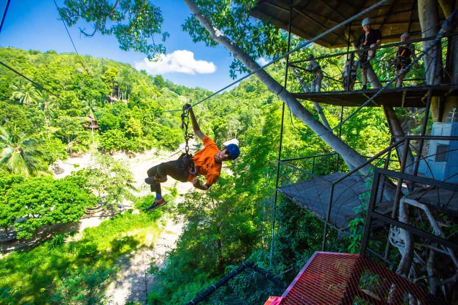 Ko Pha Ngan: Sky-High Zipline & Wang Sai Waterfall Views - Clothing, shoes, and health rules