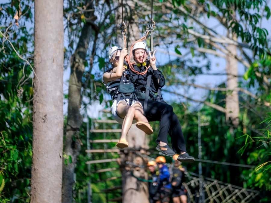 Koh Samui: Samui Zipline adventure and hotel pick up service - What the two-hour session feels like