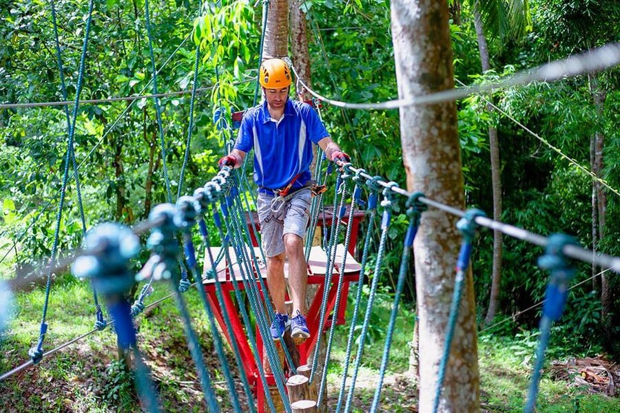 Krabi: Ultimate Zipline Games Challenge - Safety briefing, equipment, and guide support