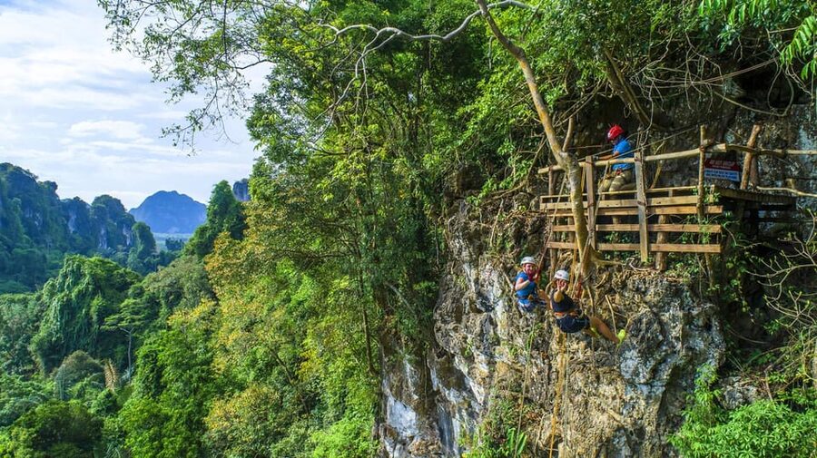 Krabi: Zipline, ATV & Top Rope Climbing Experience - Tree ladders and abseiling add real effort