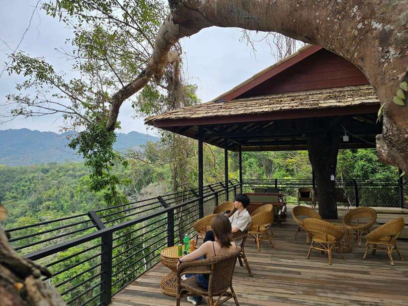 Kuang Si Waterfall, Tree Top Cafe, Ziplining - The road from Luang Prabang to the villages