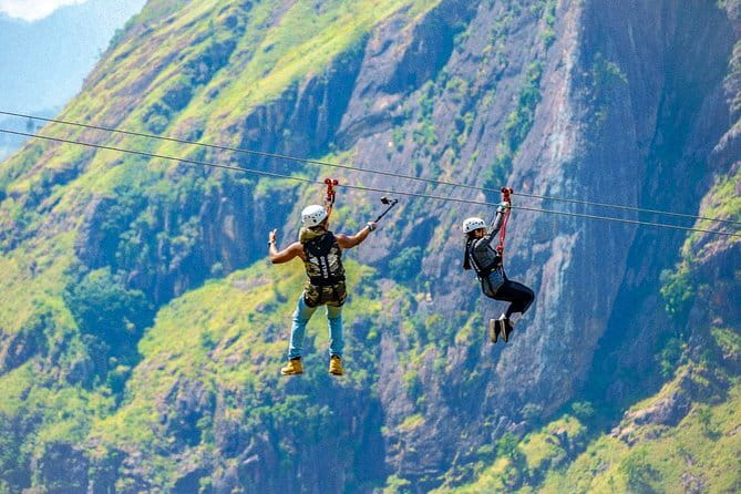 Little Adam's Peak Hike and Zip-lining from Ella - Getting ready for the dual zip-line