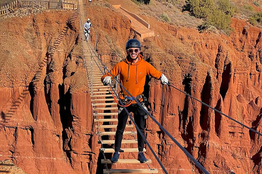 Marrakech: Zip Line in Atlas Mountains & Berber Villages - The Monkey’s Bridge gets the nerves moving