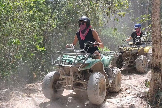 Maya Adrenaline Tulum: Cenote + 5 Ziplining + ATV Adventure - Flying through the treetops on five ziplines