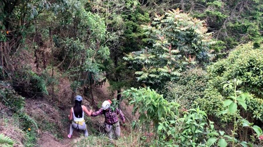 Medellin: Day Trip to Private Zipline and Waterfall Trek - The Steep Walk Toward the Waterfall