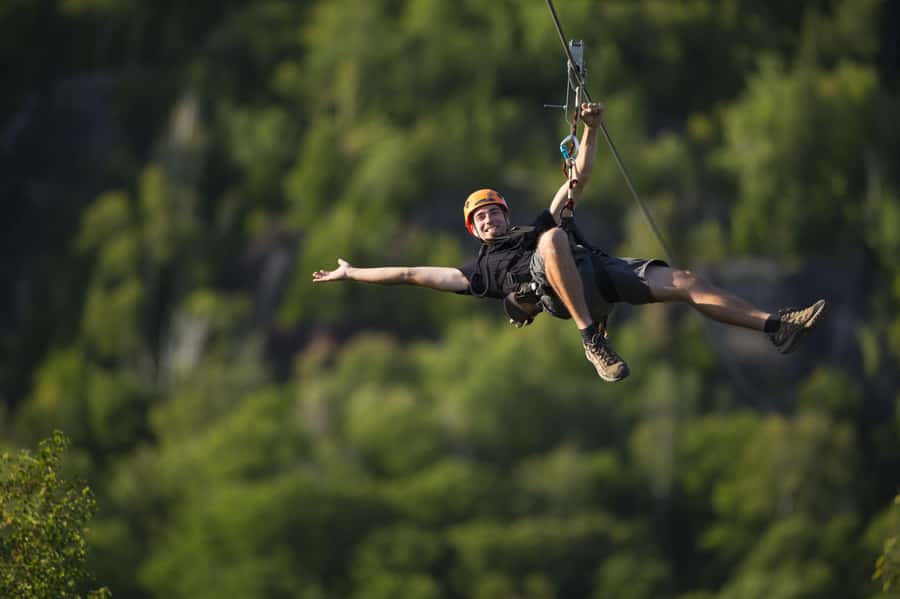 Mont-Catherine: Ziplines & Hike - The second zipline skims the treetops
