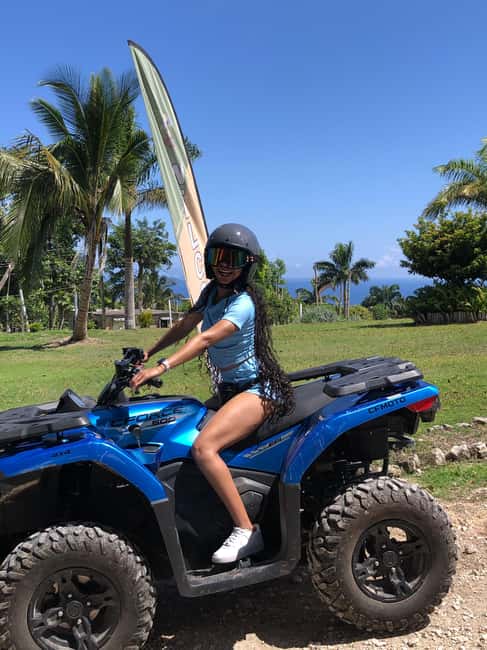Montego Bay: ATV, Zipline, Catamaran, and Horseback Tour - Bamboo rafting, the ocean swing, and the infinity pool