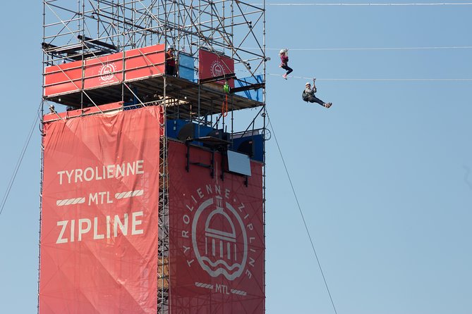 Montreal Zipline Adventure - Taking off from Montreal’s Old Clock Tower