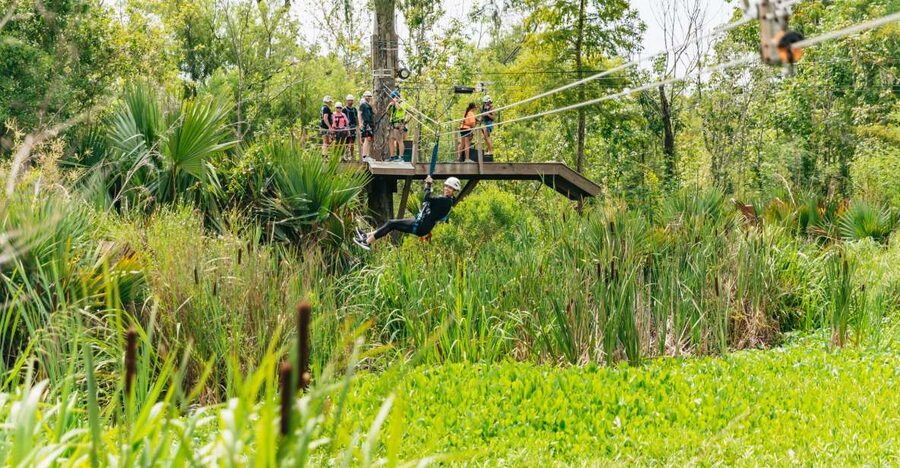 New Orleans: Swamp Zipline Tour - Safety gear, lockers, and the first climb