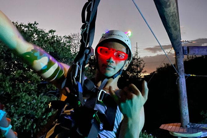 Night Zipline: 3 Zipline Adrenaline Adventure - The zipline course and the effort involved