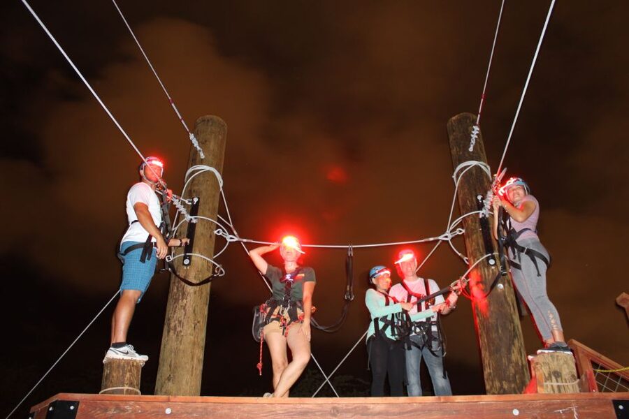 Oahu: Night Zipline Adventure (3 Lines) - A quickjump adds a short shock of adrenaline