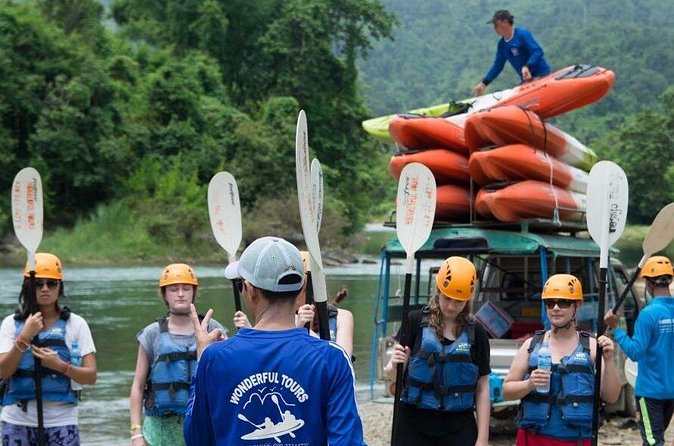 One Day Kayaking, Zipline and Tubing In Cave from Vang Vieng - Forest ziplining adds a burst of speed