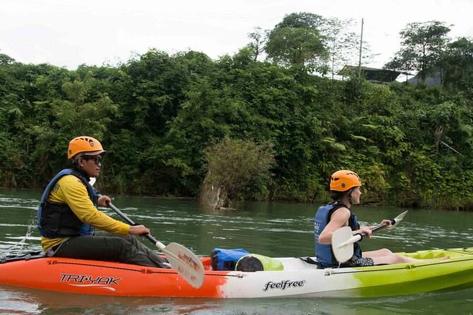 One Day Kayaking, Zipline and Tubing In Cave from Vang Vieng - Kayaking the Nam Song River
