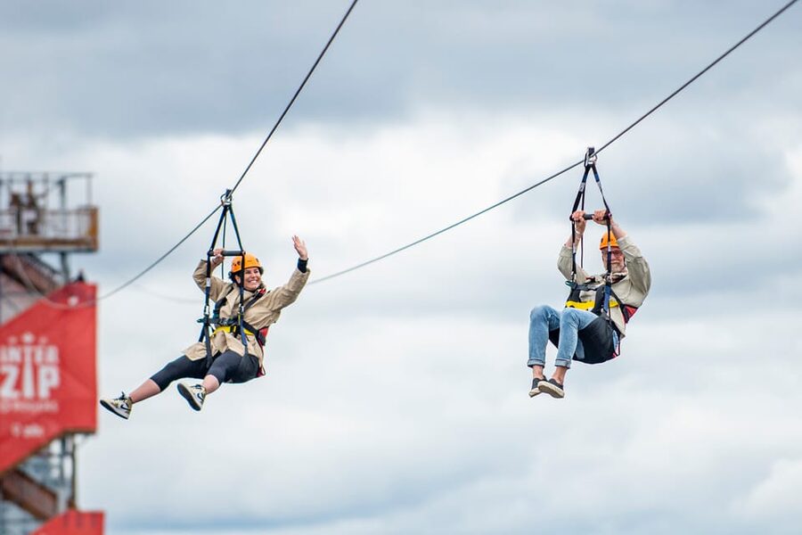 Ottawa: River Zipline Adventure - Climbing the nine-story launch tower