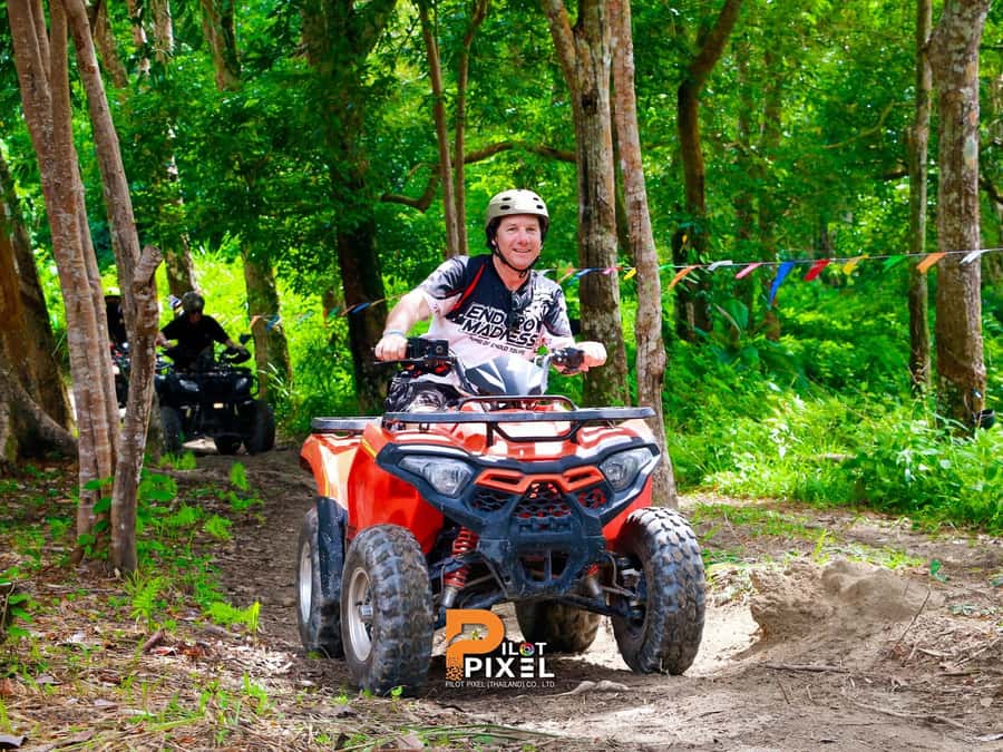 Phuket :ATV Quad Bike & Zipline Adventure Combo in Patong - The 30-minute ATV ride through hills and villages