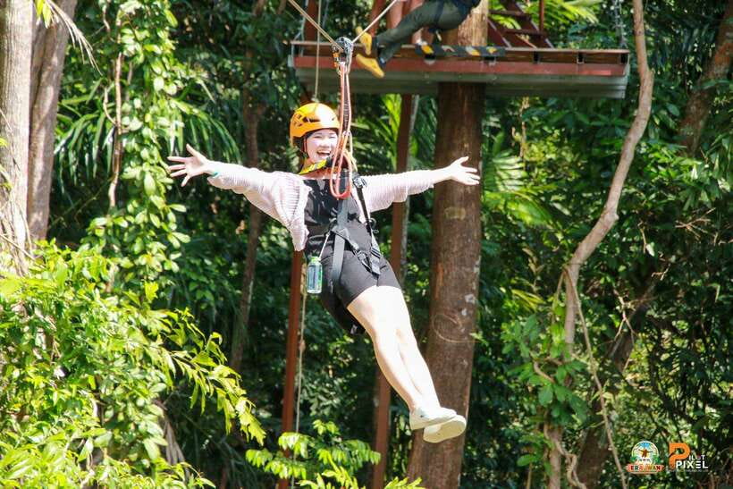 Phuket: Erawan Zipline Adventure with Ocean Views in Patong - The first platforms and jungle course