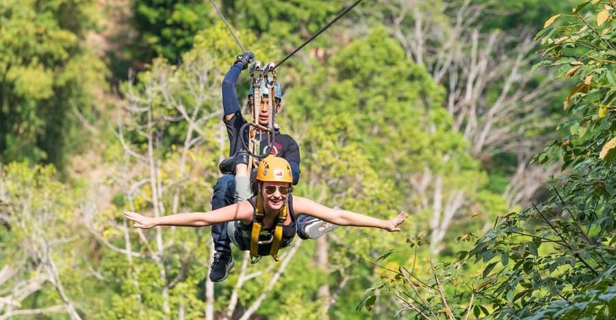 Phuket: Rainforest Eco Zipline Expedition - Getting fitted for the canopy course