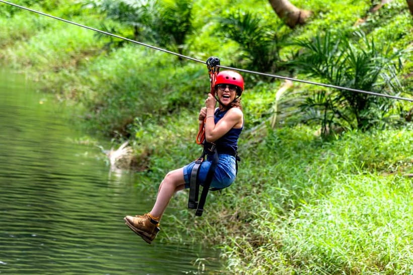 Phuket: White Rafting, Zippline, ATV and mini Safari - The 200-meter zipline adds a quick jolt