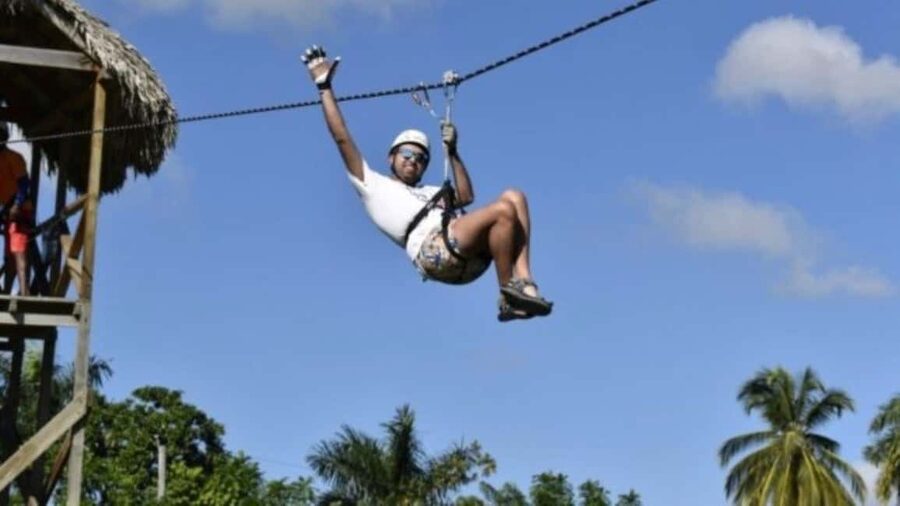Punta Cana: Zip Line Adventure with Suspension Bridge - Platform 1 at 45 feet and platform 8 at 60 feet