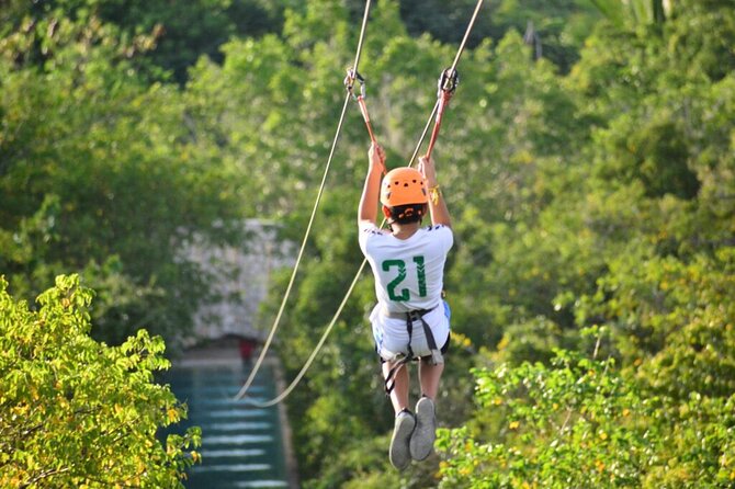 Punta Cana Ziplines, Hanging Bridge, and Waterfall Pool Adventure - Six zip lines and one wet finish