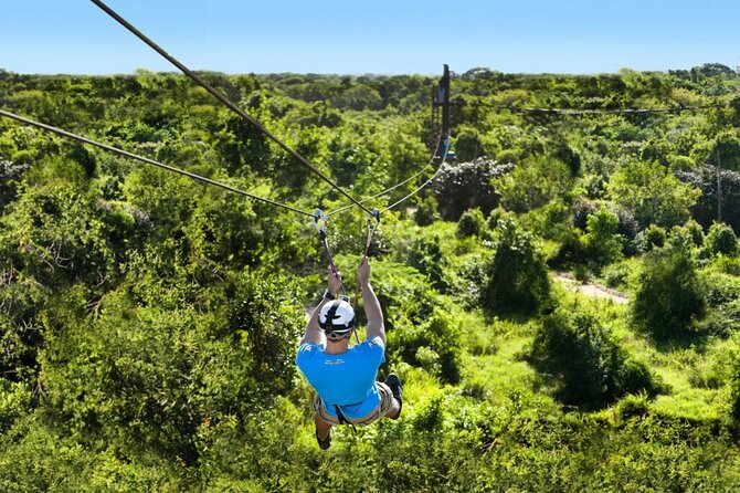 Punta Cana Ziplines, Hanging Bridge, and Waterfall Pool Adventure - Cooling off at the waterfall pool