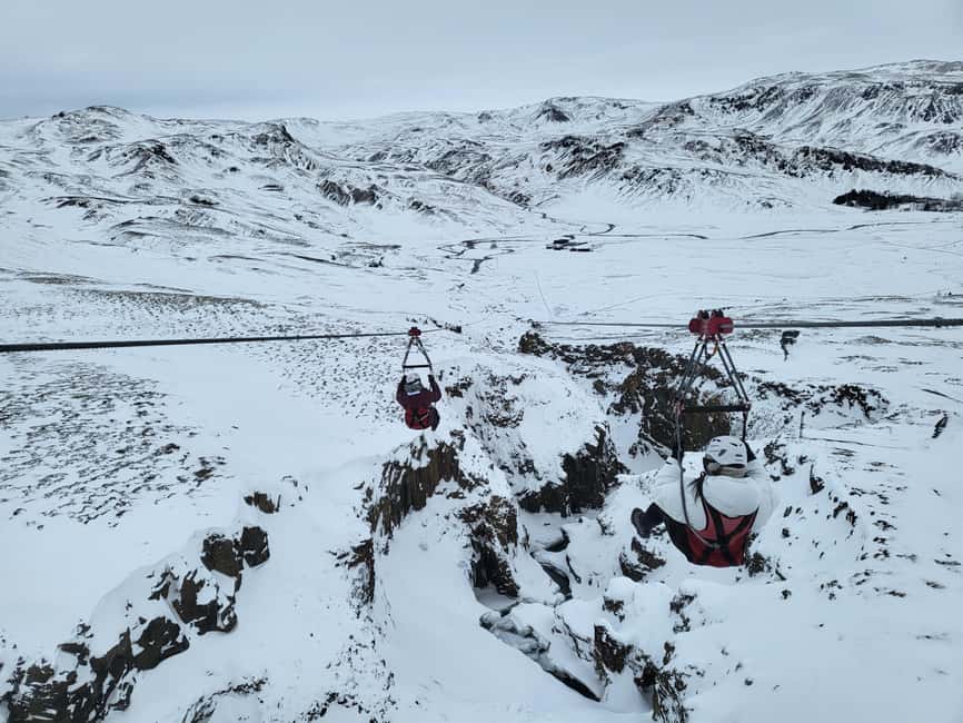 Reykjavik: Mega Zipline Adventure - Riding beside someone you know