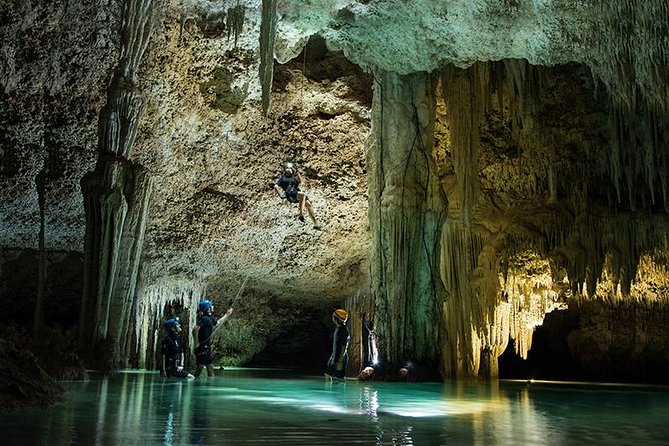 Rio Secreto Plus: Classic Tour, Bycicle, Rappel & Ziplines - Rappelling and ziplines in the Plus package