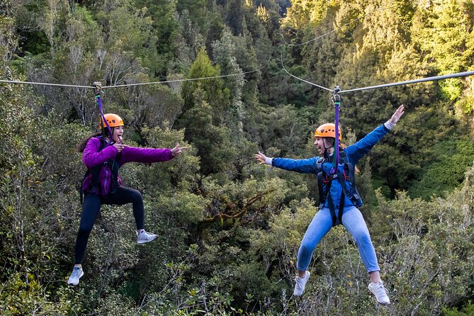 Rotorua’s Ultimate Zipline: 6 ziplines, 400 m Tandem, Cliff Walk - Guides provide the safety net