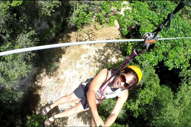 Samana Zip Line with Waterfalls & Culture Tasting - What the 12-line course feels like