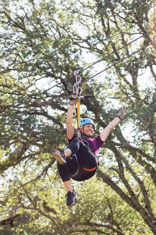 Santa Margarita: 6-Zipline Course Sunset Experience Ticket - The 300-foot suspension bridge changes the pace