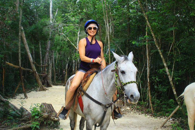 Single ATV, Horseback Riding, Ziplines and Cenote Swim - Five ziplines and a suspension bridge