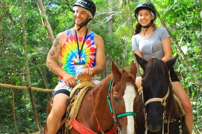 Single ATV, Horseback Riding, Ziplines and Cenote Swim - Horseback riding through the trees
