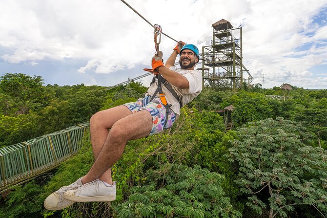 Sky Trail: Sky Bike, Tarzania, Bungee Swing & Zip Line with lunch - Pedaling above the Mayan jungle