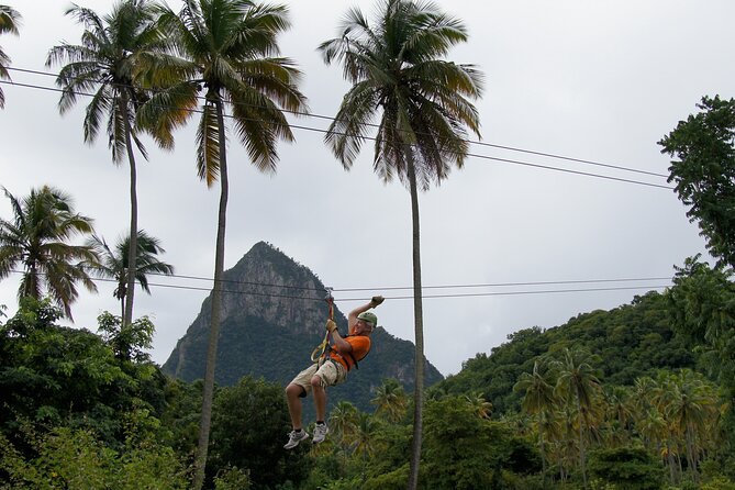 Soufriere Catamaran Excursion with Zip Lining from Castries - The Pitons from the water