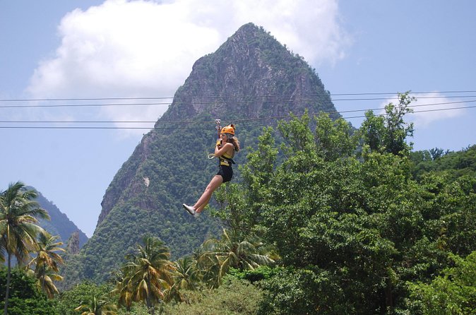 St. Lucia Morne Coubaril Estate Zipline Experience - Views toward Soufriere and the Caribbean