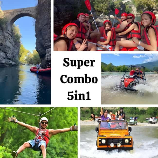 Super Combo 5in1 Jeep, Rafting, Buggy, Zipline and Canyon - A full day in Köprülü Canyon