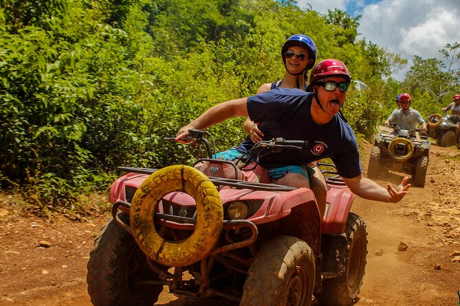 The Best Adrenaline Park! ATV´s Ziplines & Cenote swim experience from Cancun - ATV riding through the Mayan jungle